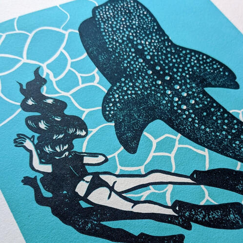 2 layer reduction linocut