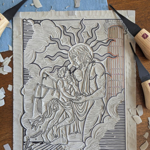 Carving Apollo & Icarus