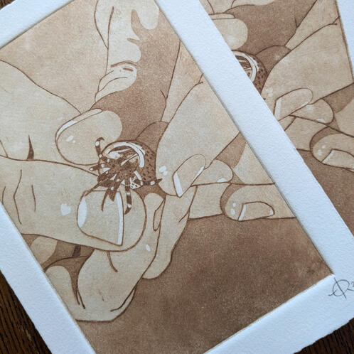 Intaglio of a hermit crab